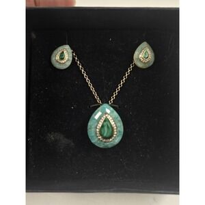 stauer pendant Riverwalk Malachite And Amazonite Comes With Chain Made In Italy!